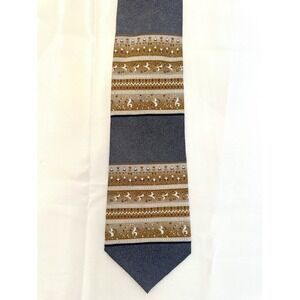 EMILIO PONTI NECKTIE TIE BLACK BROWN GOLD 4 X 58" 100% SILK HANDMADE IN KOREA